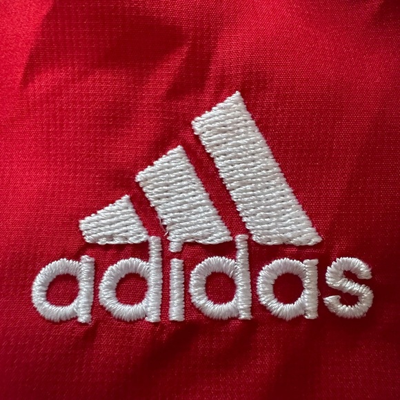 Adidas Scorch Climaproof 1/4 Zip Pullover Windbreaker Jacket Red White Small - Picture 5 of 6